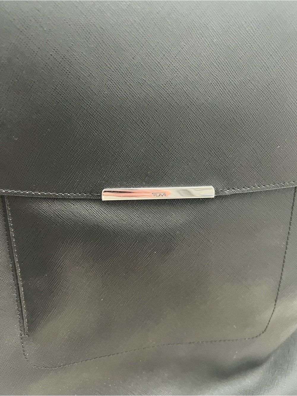 TUMI Black Leather Backpack - Minimalist Business Backpack - Picture 2 of 4
